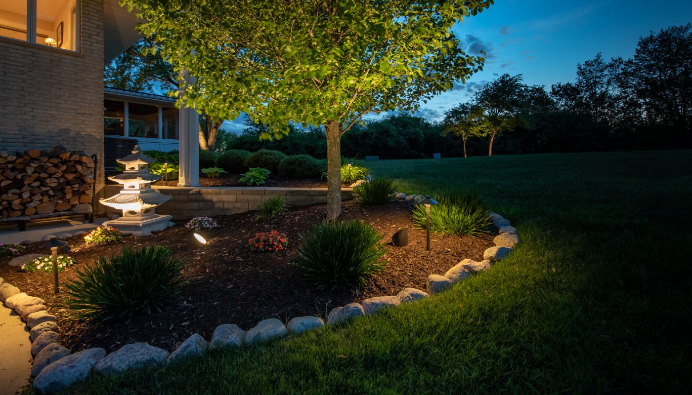 landscape lighting installation in Medina, OH